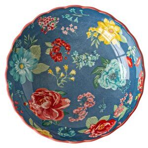 Set of 2 Pioneer Woman Fancy Flourish Stoneware 7.5" Pasta Bowls Blue Pink